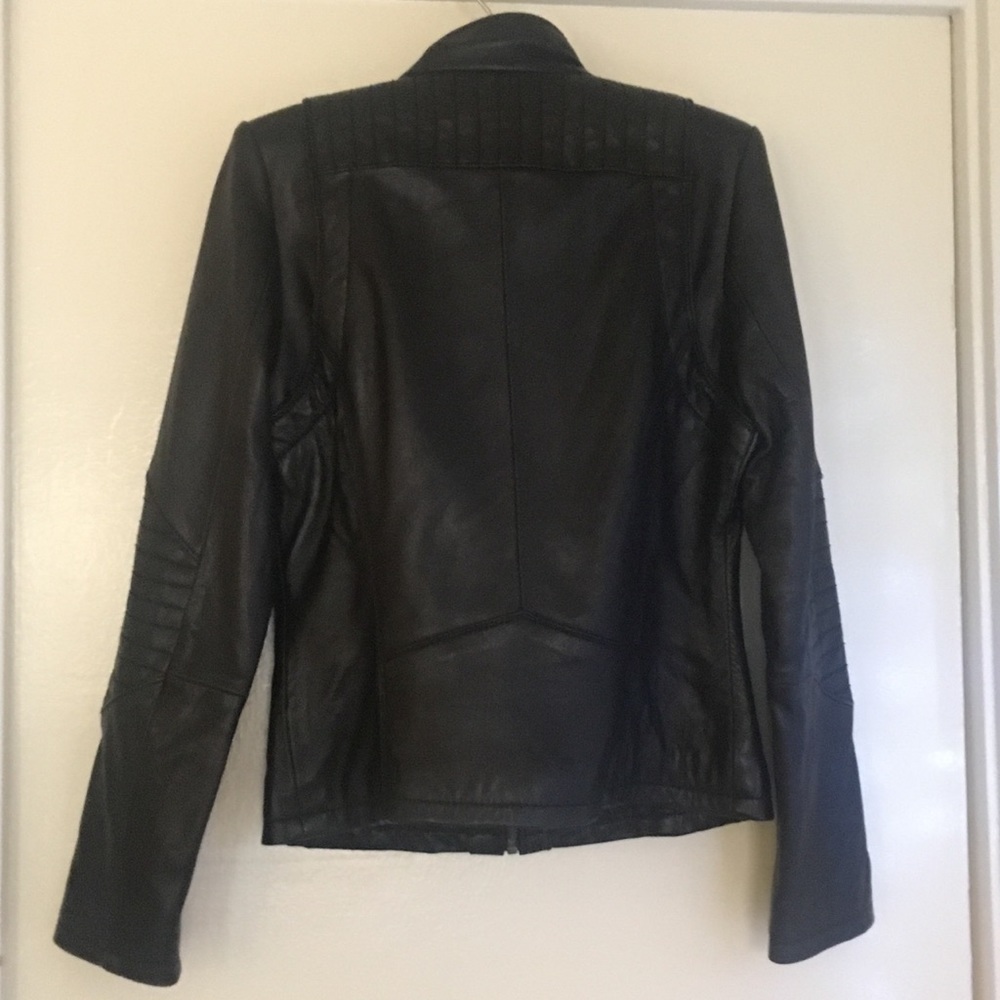 NWOT MICHAEL Michael Kors Blk leather Moto jacket - Picture 3 of 4
